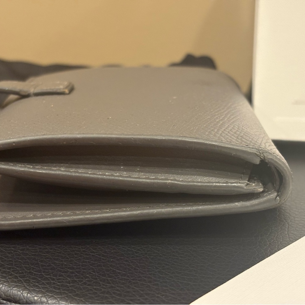 Celine Paris Bi-Fold Wallet – Gray Textured Leather - Picture 7 of 9